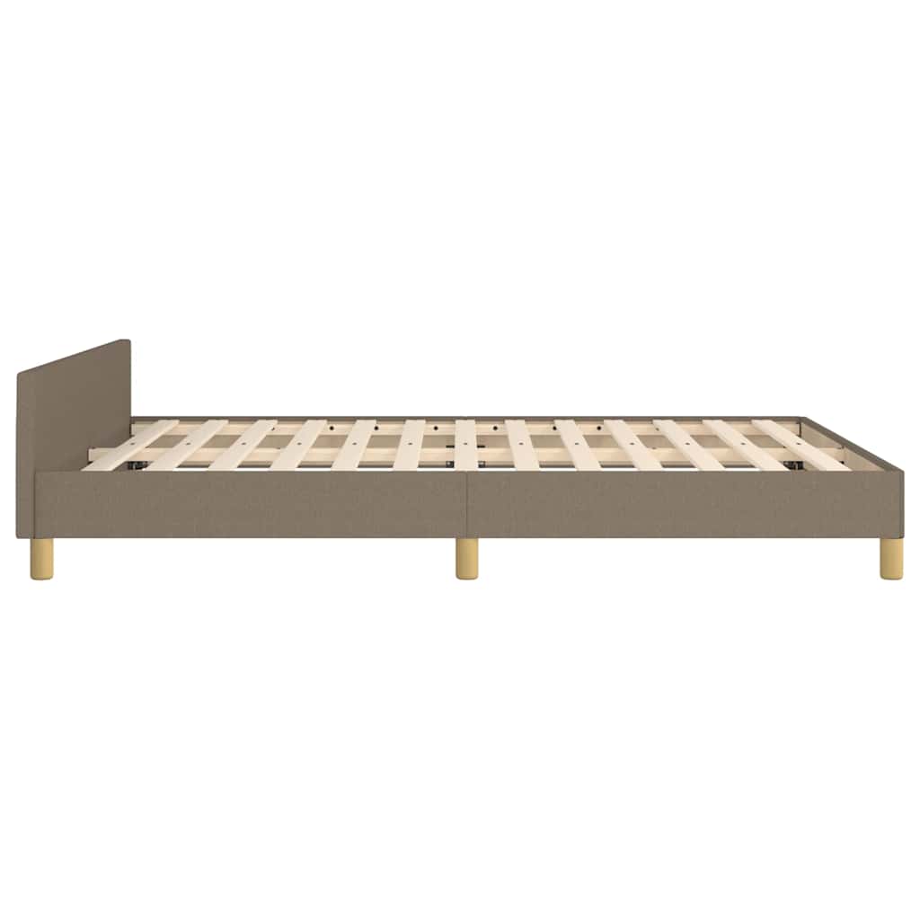 vidaXL Rama łóżka bez materaca, taupe, 140x190 cm, obita tkaniną