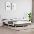 vidaXL Rama łóżka bez materaca, taupe, 140x190 cm, obita tkaniną