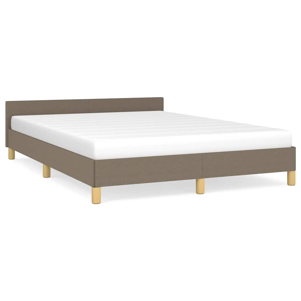 vidaXL Rama łóżka bez materaca, taupe, 140x200 cm, obita tkaniną