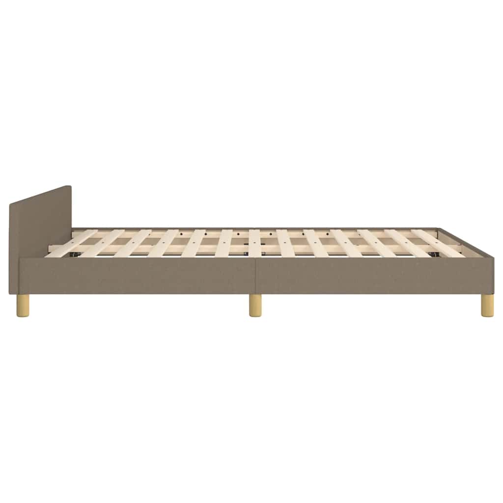 vidaXL Rama łóżka bez materaca, taupe, 140x200 cm, obita tkaniną