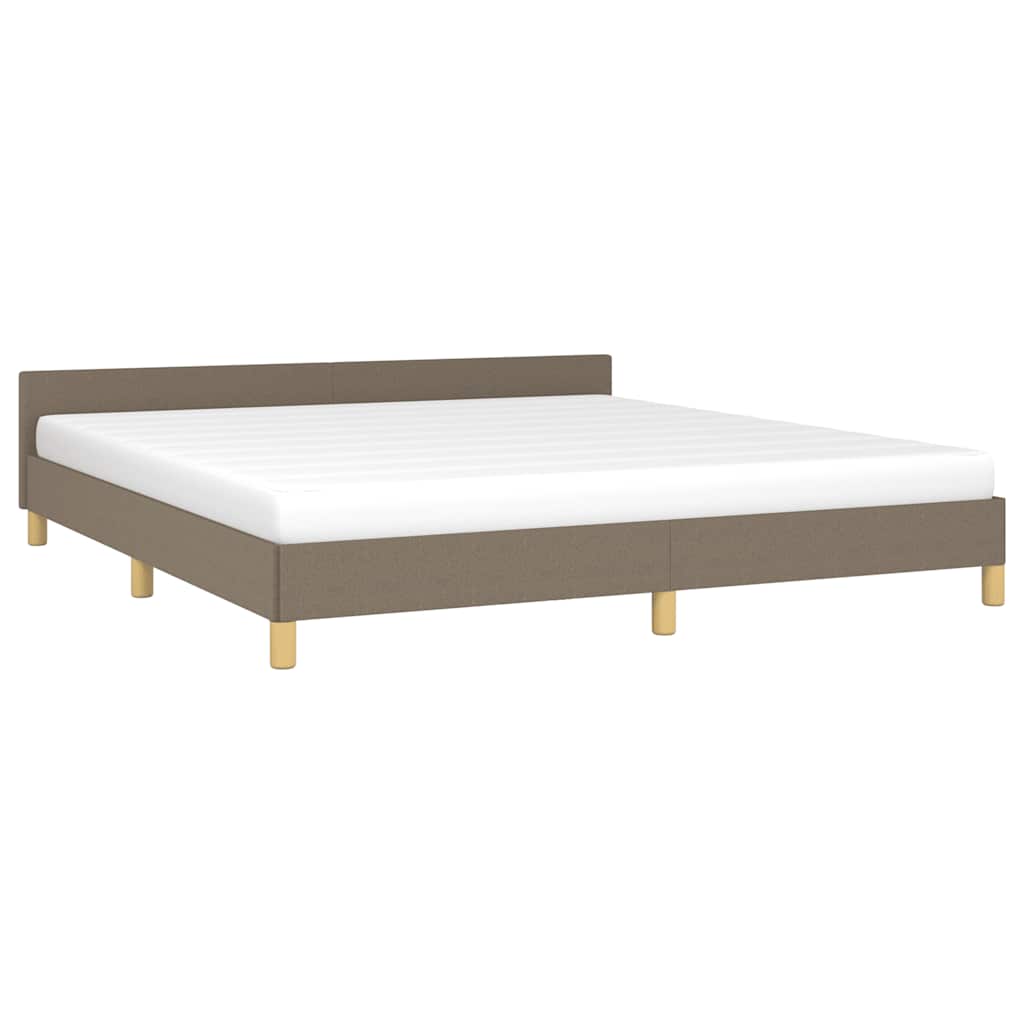 vidaXL Rama łóżka bez materaca, taupe, 160x200 cm, obita tkaniną