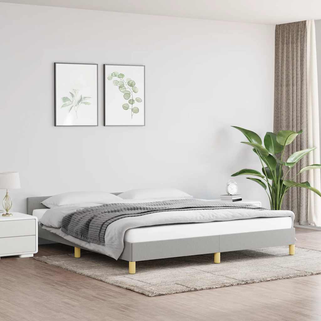 vidaXL Rama łóżka bez materaca, jasnoszara, 180x200 cm, obita tkaniną