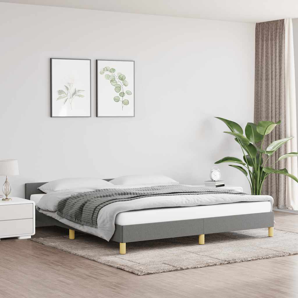 vidaXL Rama łóżka bez materaca, ciemnoszara, 180x200 cm, obita tkaniną