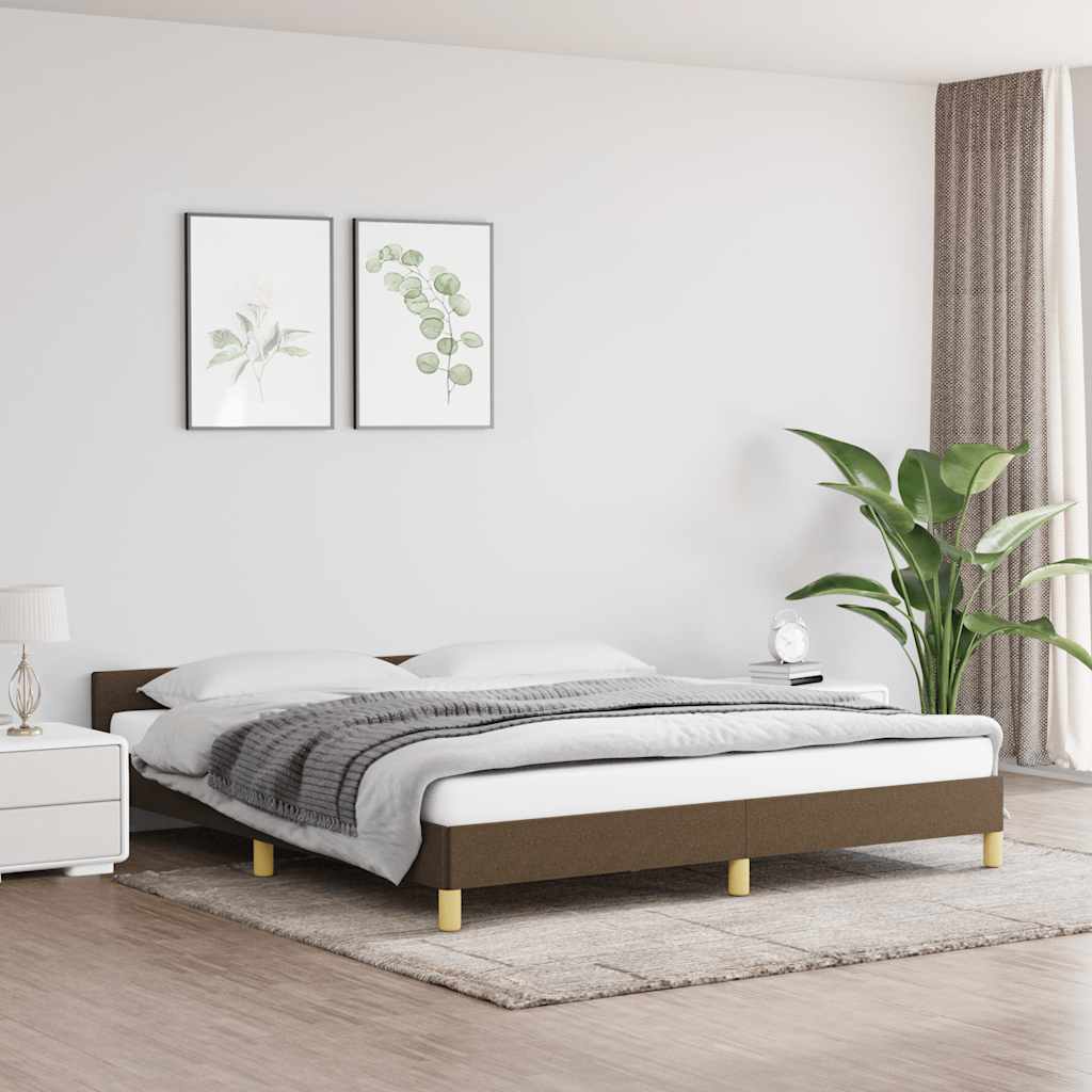 vidaXL Rama łóżka bez materaca, ciemnobrązowa, 180x200 cm, tkanina