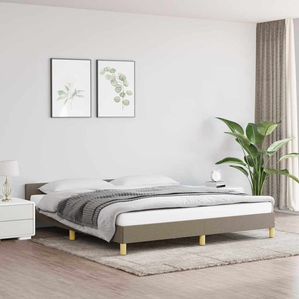 vidaXL Rama łóżka bez materaca, taupe, 180x200 cm, obita tkaniną