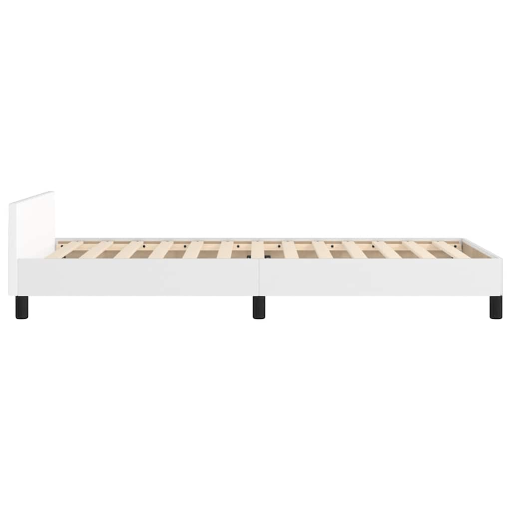 vidaXL Rama łóżka z zagłówkiem bez materaca, biała, 90x200 cm