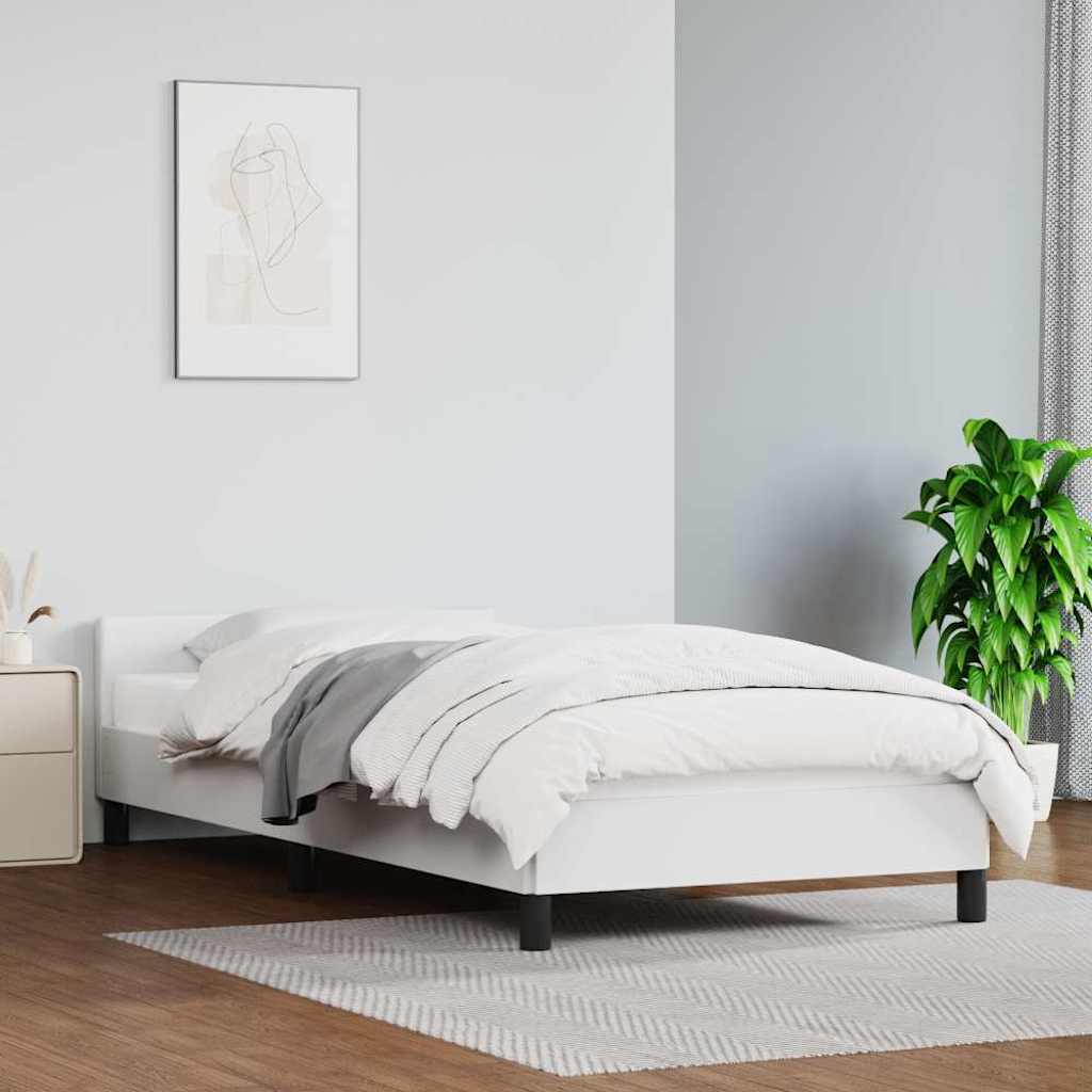 vidaXL Rama łóżka z zagłówkiem bez materaca, biała, 100x200 cm
