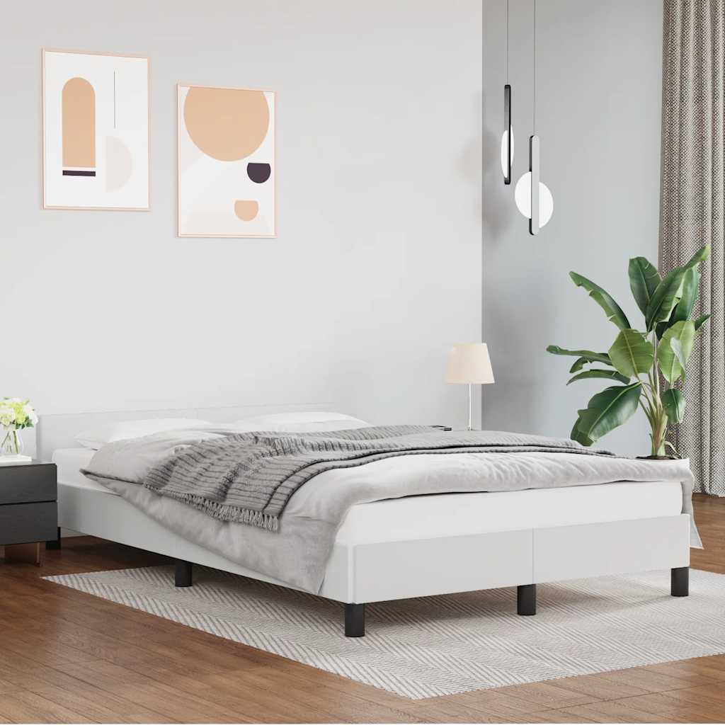 vidaXL Rama łóżka z zagłówkiem bez materaca, biała, 120x200 cm