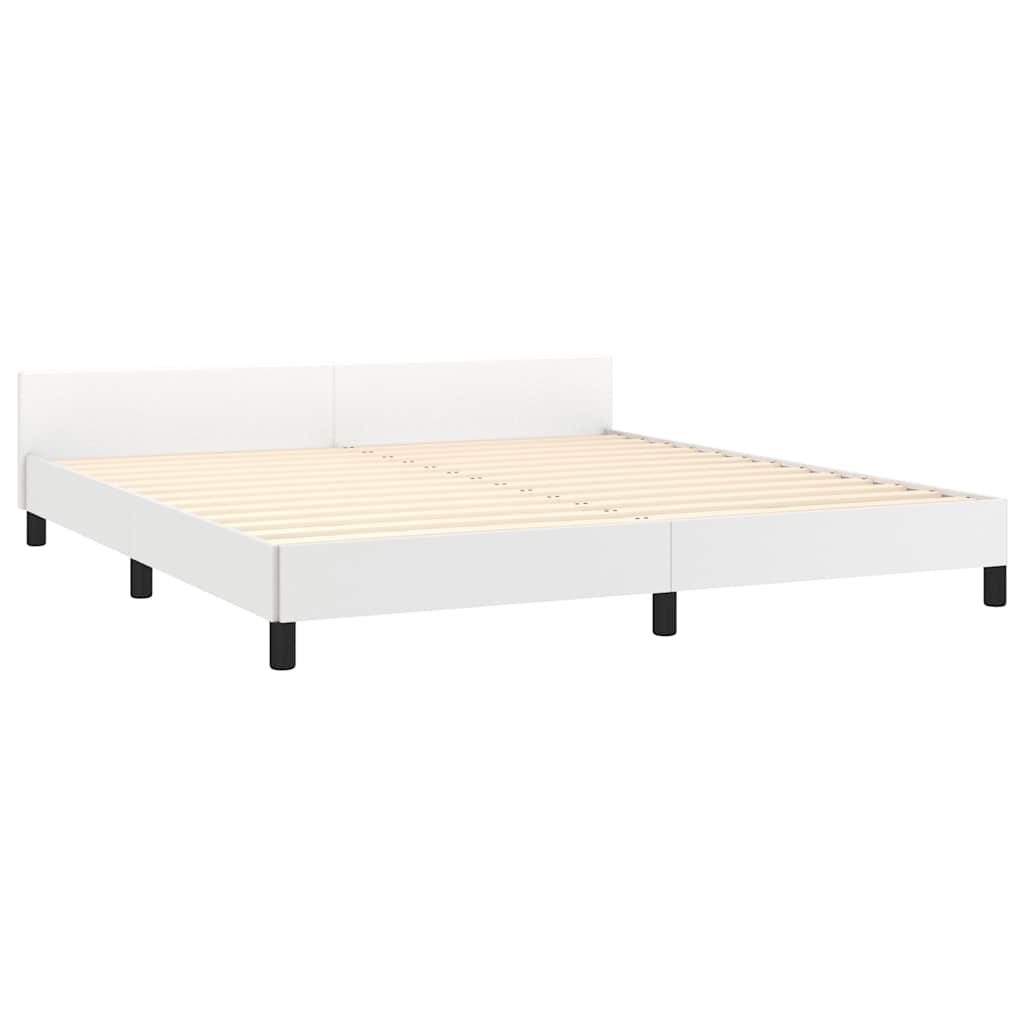 vidaXL Rama łóżka z zagłówkiem bez materaca, biała, 160x200 cm