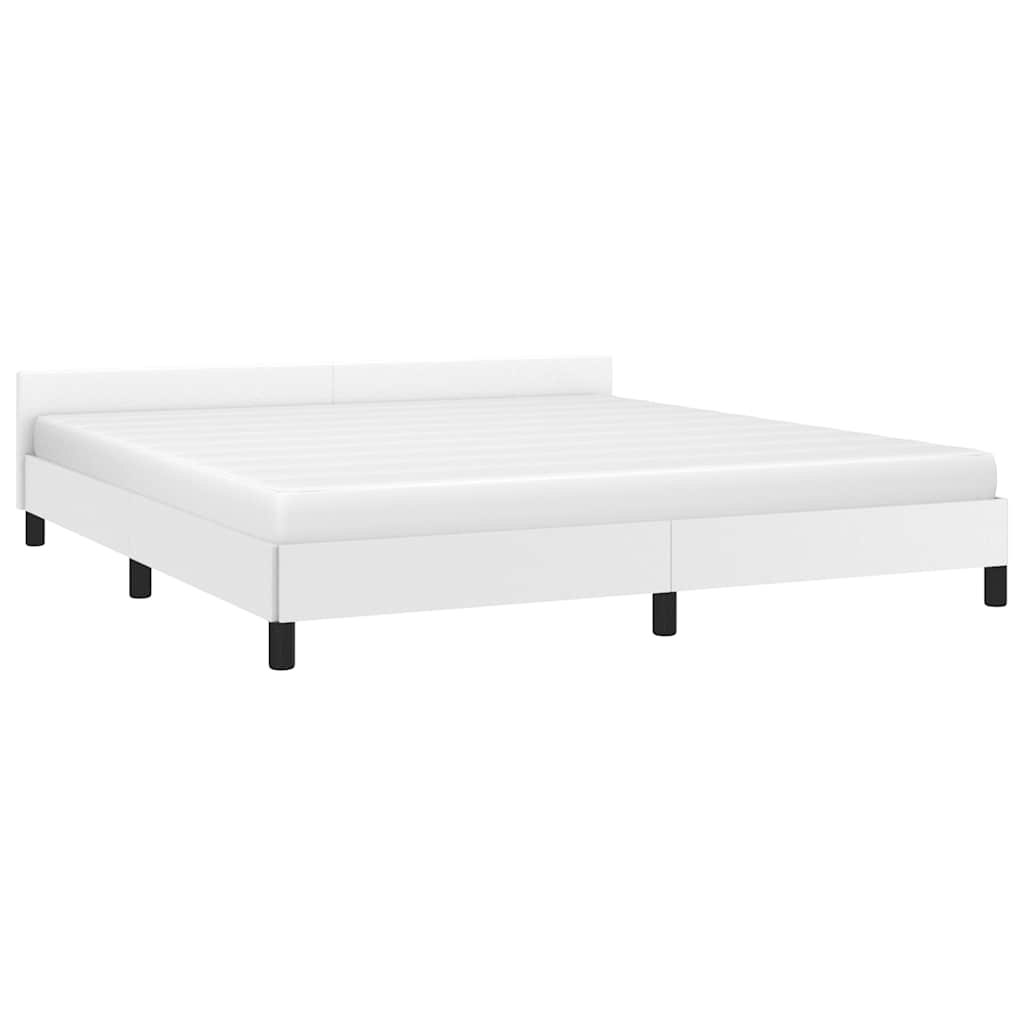vidaXL Rama łóżka z zagłówkiem bez materaca, biała, 180x200 cm