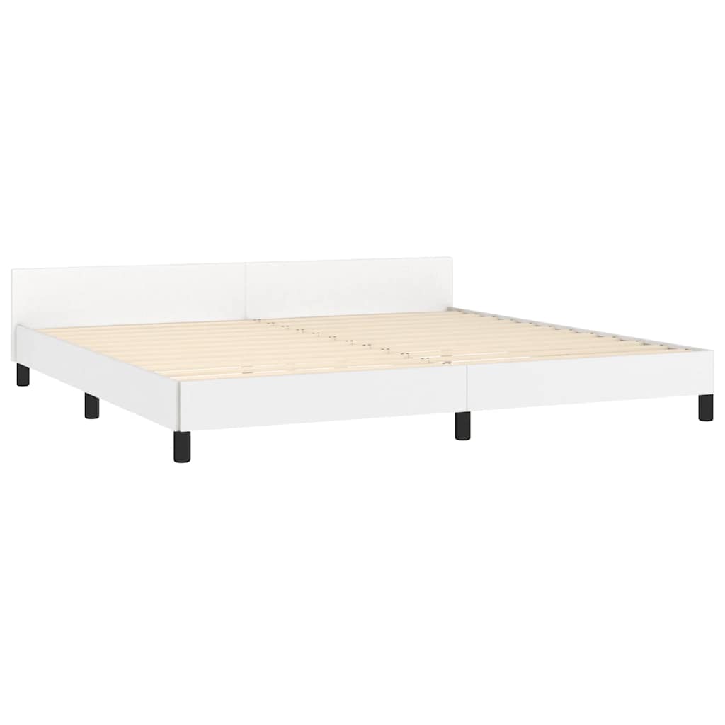 vidaXL Rama łóżka z zagłówkiem bez materaca, biała, 200x200 cm