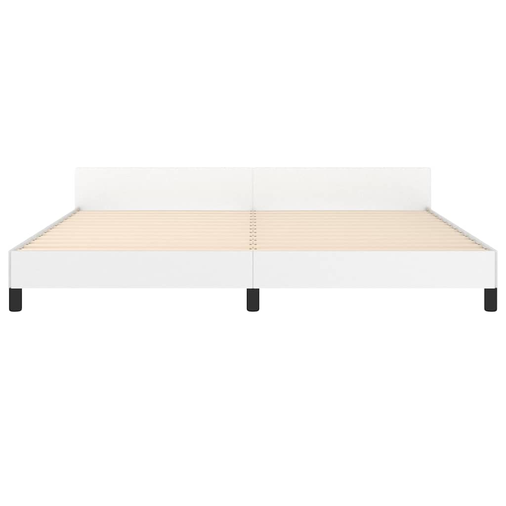 vidaXL Rama łóżka z zagłówkiem bez materaca, biała, 200x200 cm