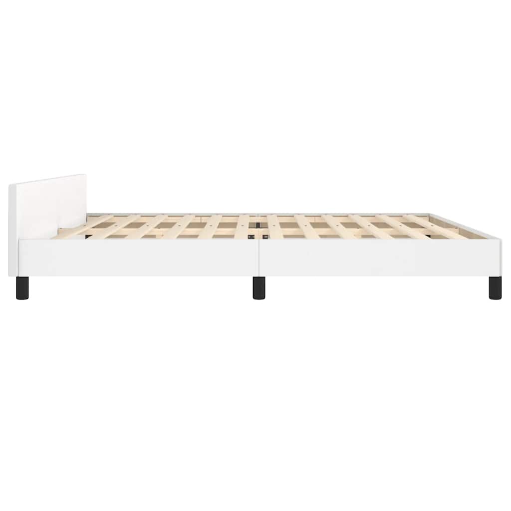 vidaXL Rama łóżka z zagłówkiem bez materaca, biała, 200x200 cm