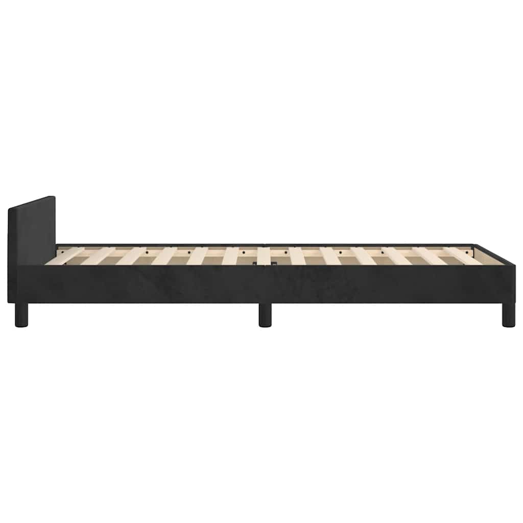 vidaXL Rama łóżka z zagłówkiem bez materaca, czarna 80x200cm aksamitna