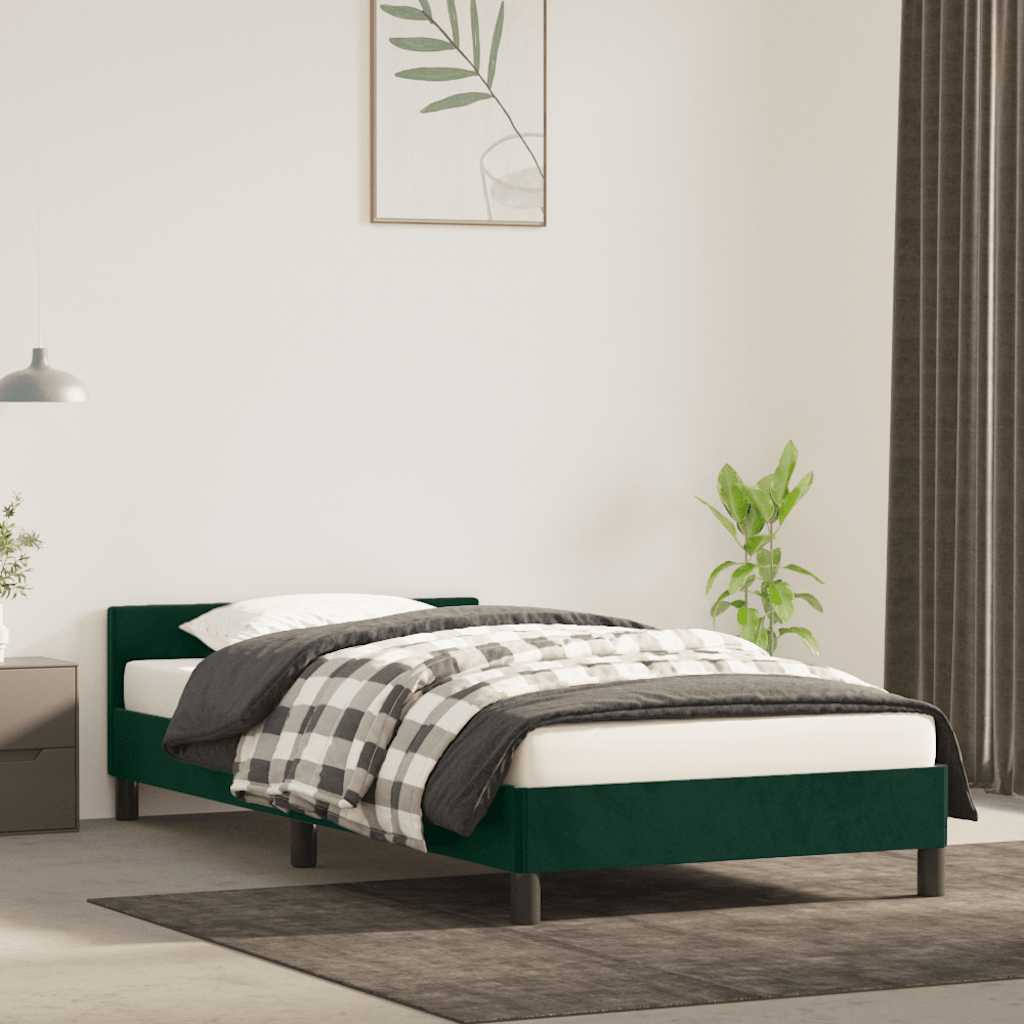 vidaXL Rama łóżka bez materaca, ciemnozielone, 80x200 cm, aksamitne