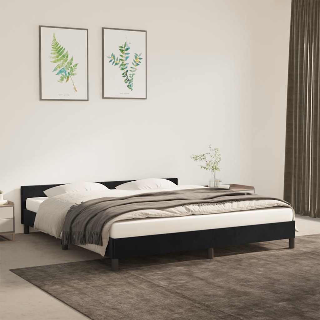 vidaXL Rama łóżka bez materaca, czarna, 160x200 cm, aksamitna