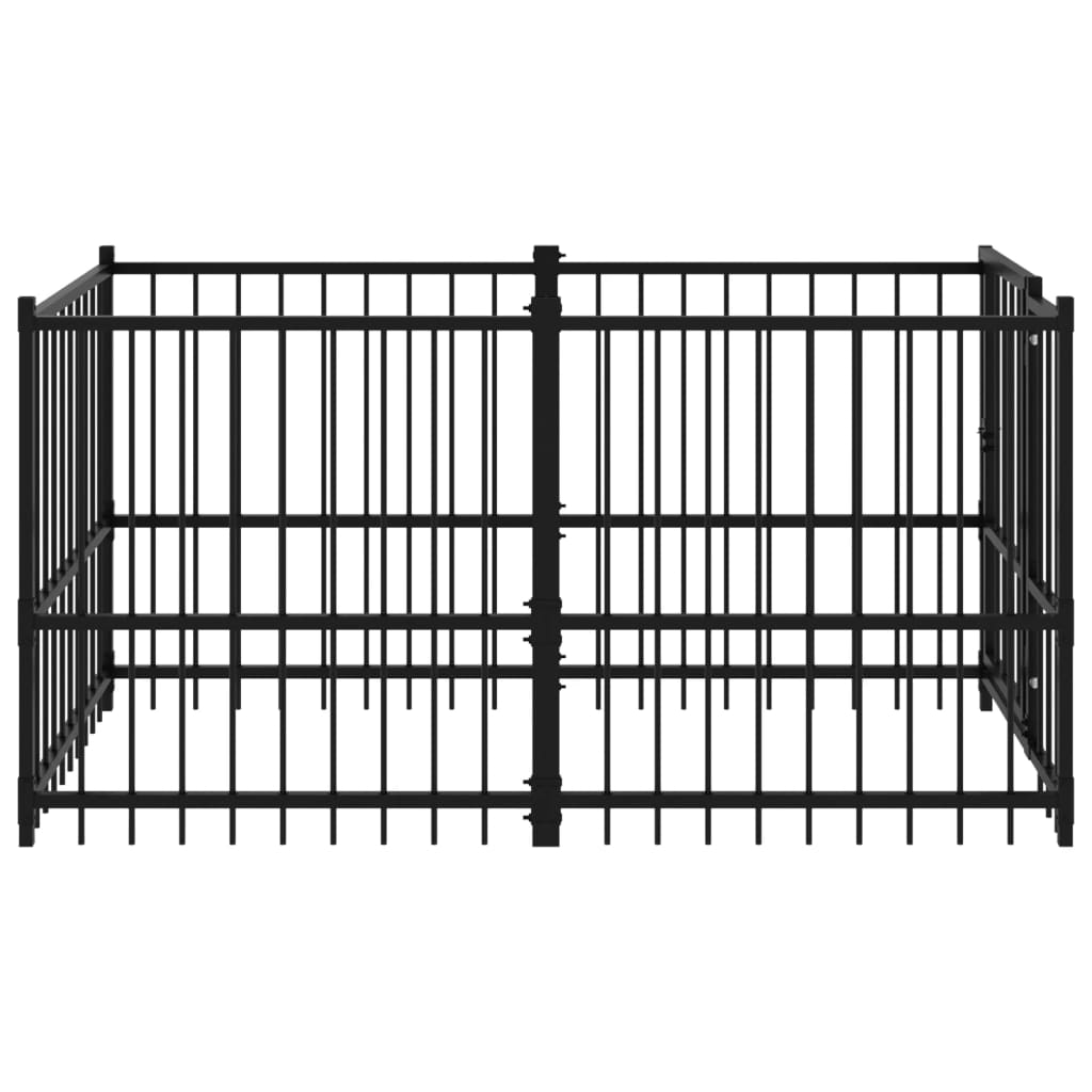 vidaXL Kojec dla psa, czarny, 193,5x97x100 cm, stalowy