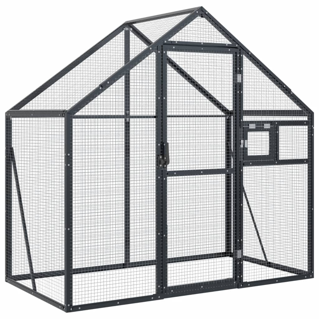 vidaXL Woliera, antracytowa, 179x100x185 cm, aluminium