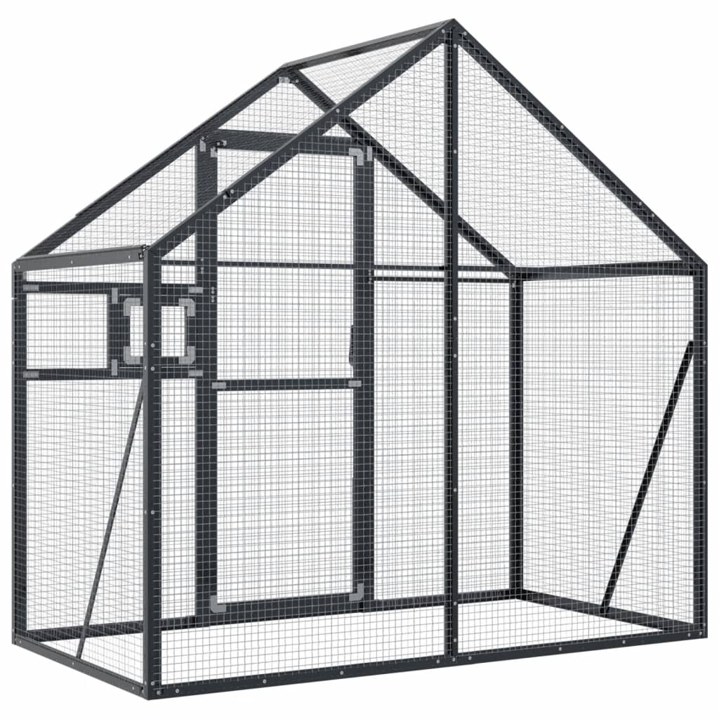 vidaXL Woliera, antracytowa, 179x100x185 cm, aluminium