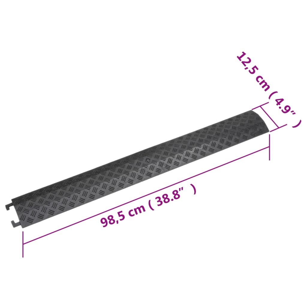vidaXL Najazdy kablowe, 2 szt., 98,5 cm, czarne