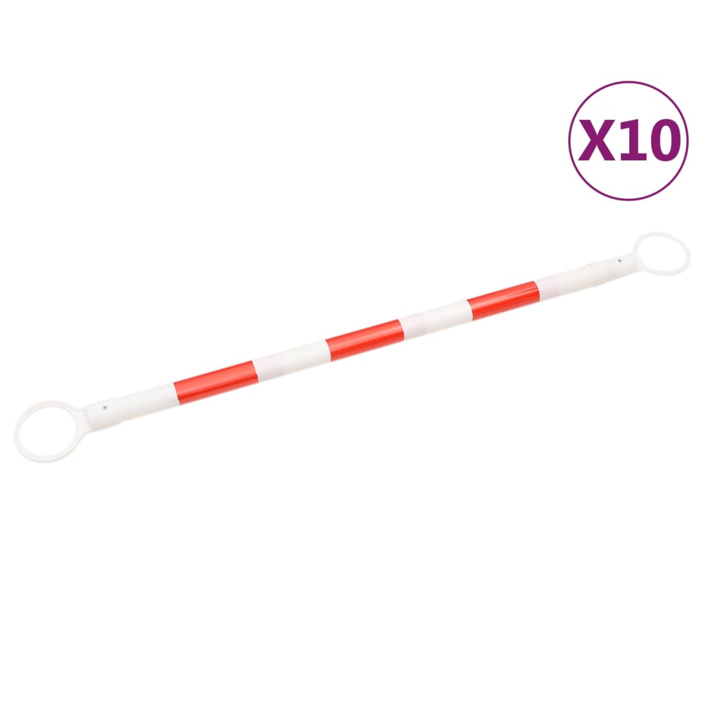 vidaXL Rozsuwane barierki na pachołki drogowe, 10 szt., ABS, 116-197cm