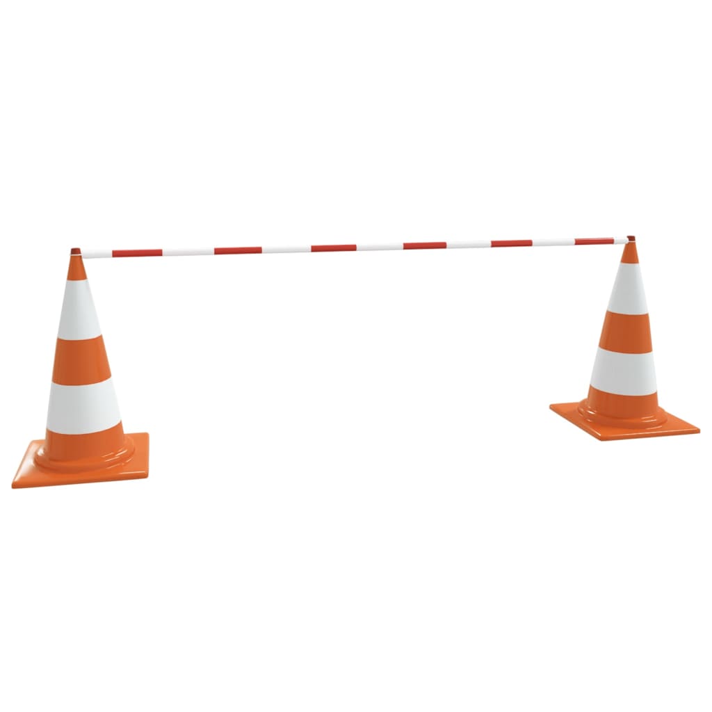 vidaXL Rozsuwane barierki na pachołki drogowe, 10 szt., ABS, 116-197cm
