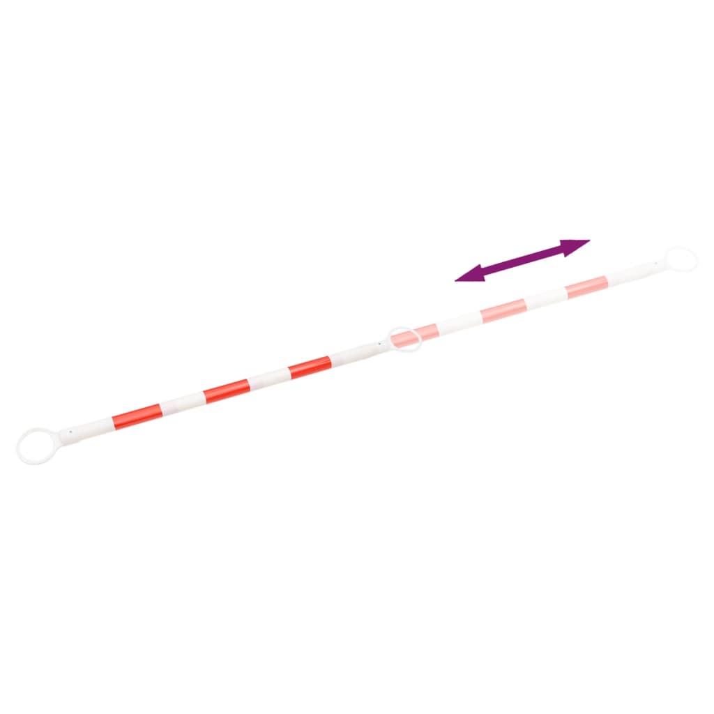vidaXL Rozsuwane barierki na pachołki drogowe, 10 szt., ABS, 116-197cm
