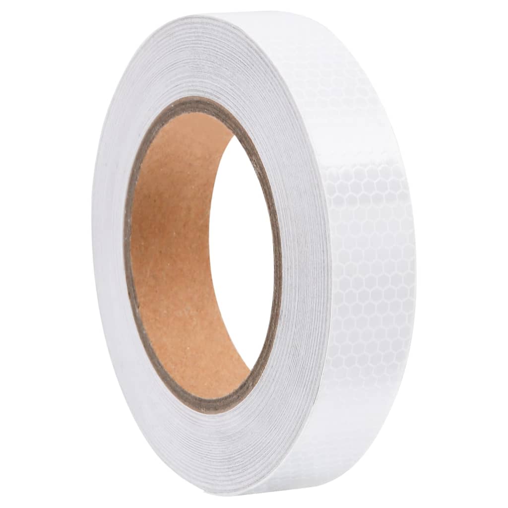 vidaXL Taśma odblaskowa, biały, 2,5 cm x 20 m, PVC