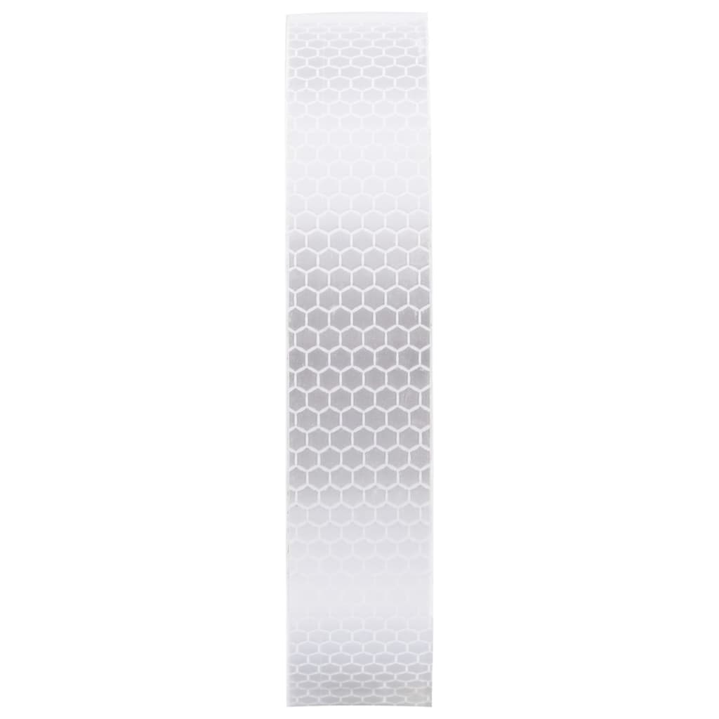 vidaXL Taśma odblaskowa, biały, 2,5 cm x 20 m, PVC