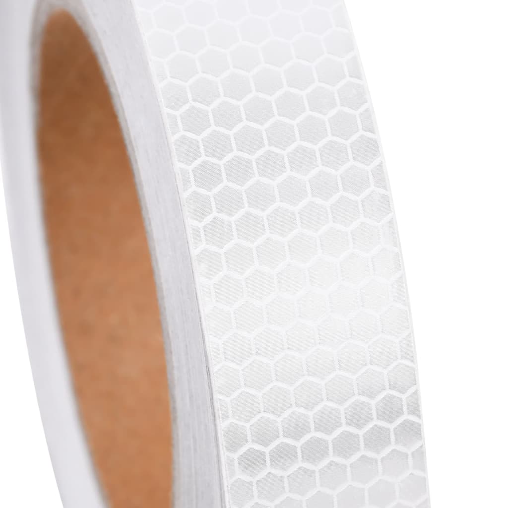 vidaXL Taśma odblaskowa, biały, 2,5 cm x 20 m, PVC