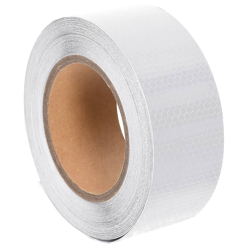 vidaXL Taśma odblaskowa, biały, 5 cm x 20 m, PVC