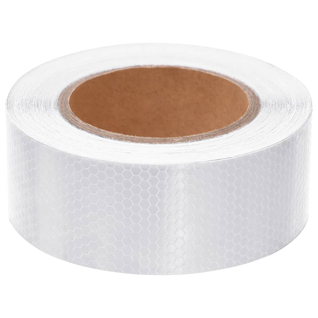 vidaXL Taśma odblaskowa, biały, 5 cm x 20 m, PVC
