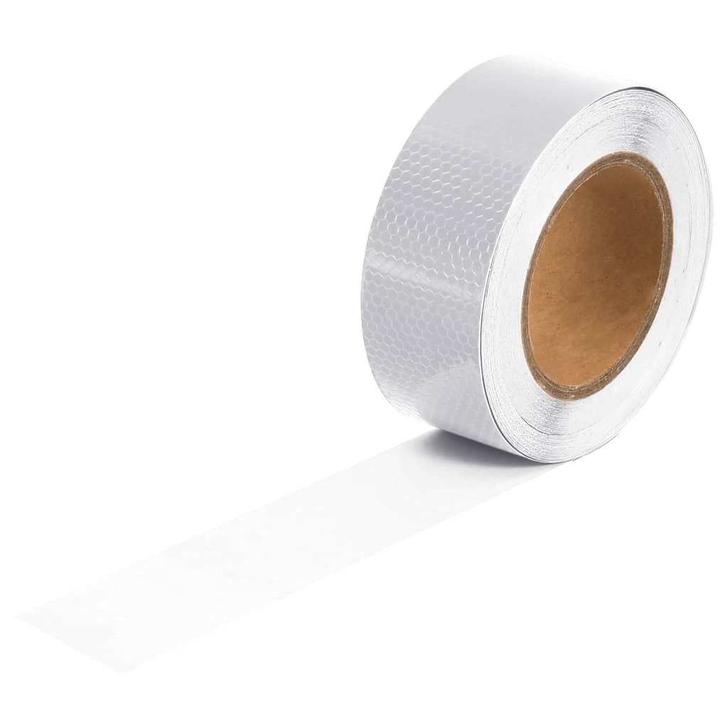 vidaXL Taśma odblaskowa, biały, 5 cm x 20 m, PVC