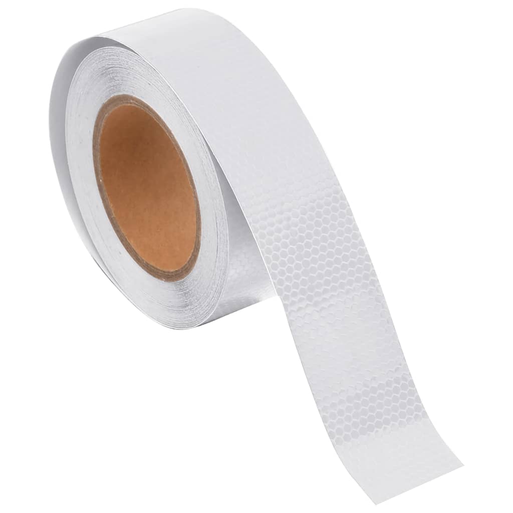 vidaXL Taśma odblaskowa, biały, 5 cm x 20 m, PVC