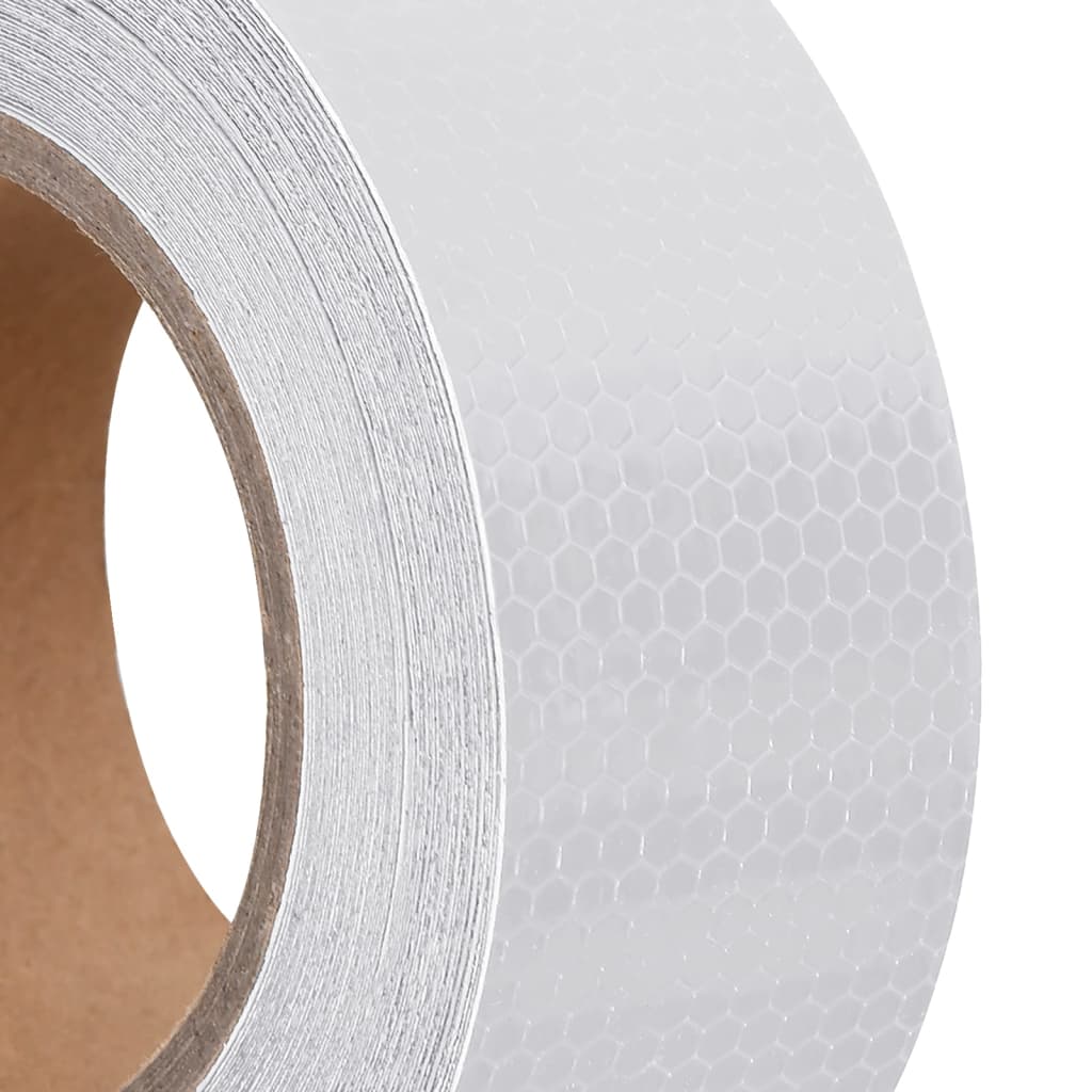 vidaXL Taśma odblaskowa, biały, 5 cm x 20 m, PVC