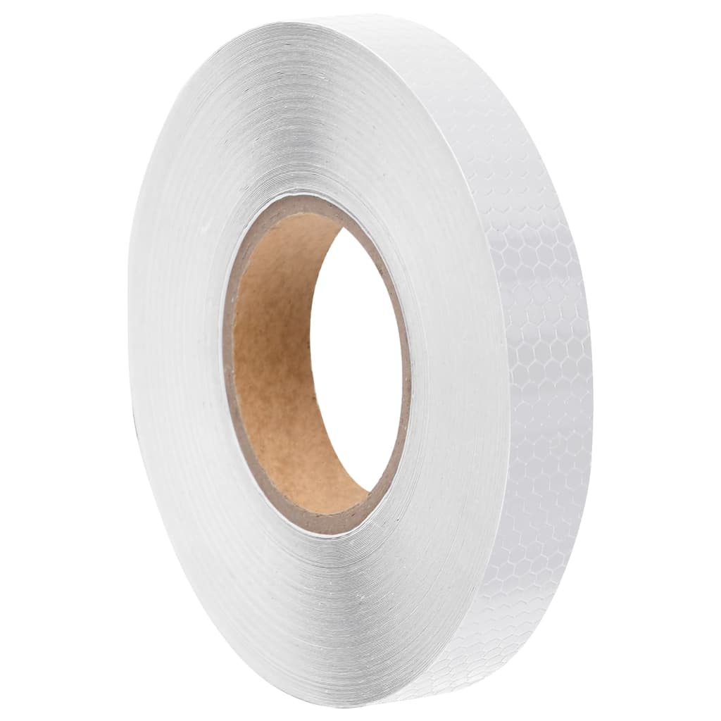 vidaXL Taśma odblaskowa, biały, 2,5 cm x 50 m, PVC