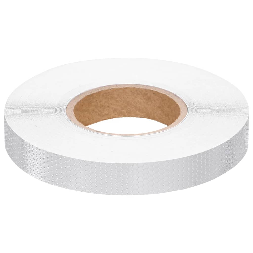 vidaXL Taśma odblaskowa, biały, 2,5 cm x 50 m, PVC