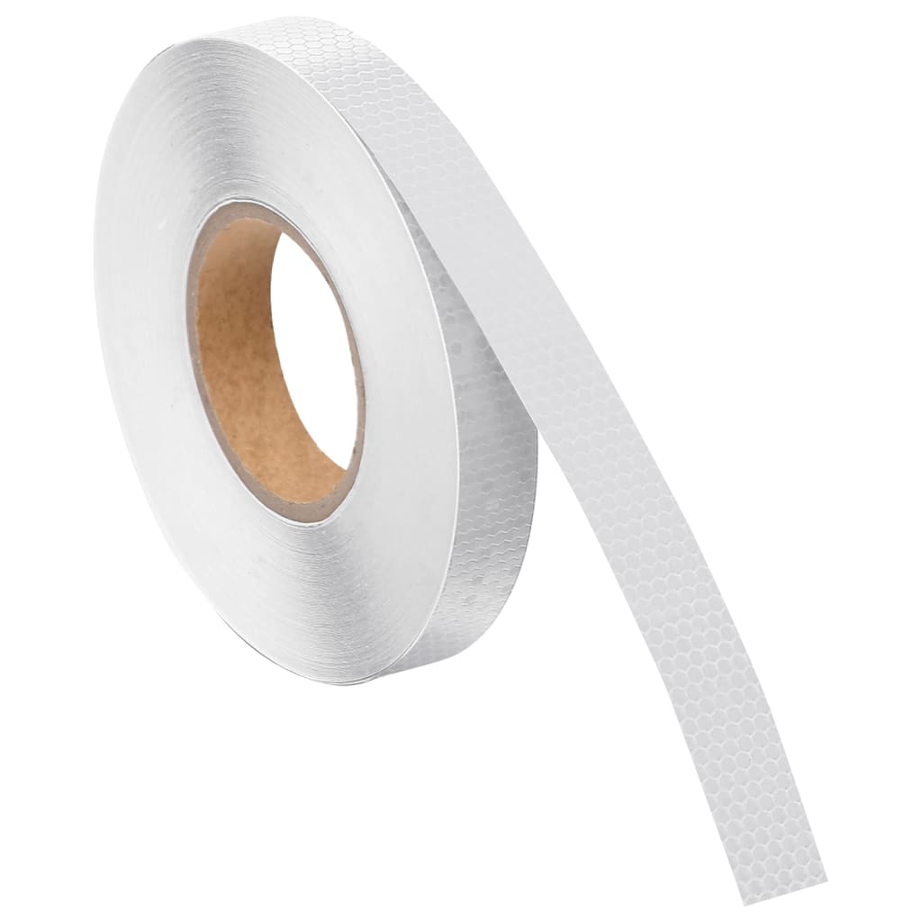 vidaXL Taśma odblaskowa, biały, 2,5 cm x 50 m, PVC