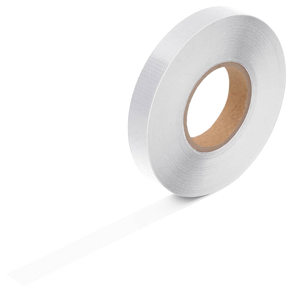 vidaXL Taśma odblaskowa, biały, 2,5 cm x 50 m, PVC