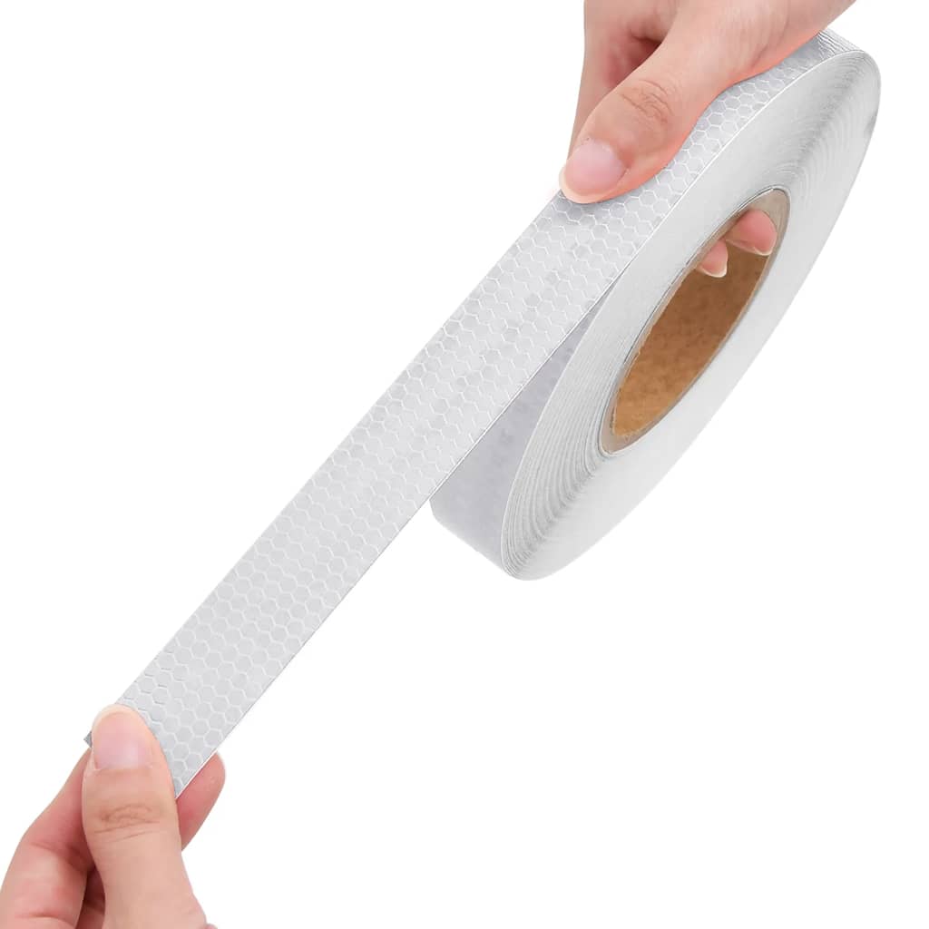 vidaXL Taśma odblaskowa, biały, 2,5 cm x 50 m, PVC
