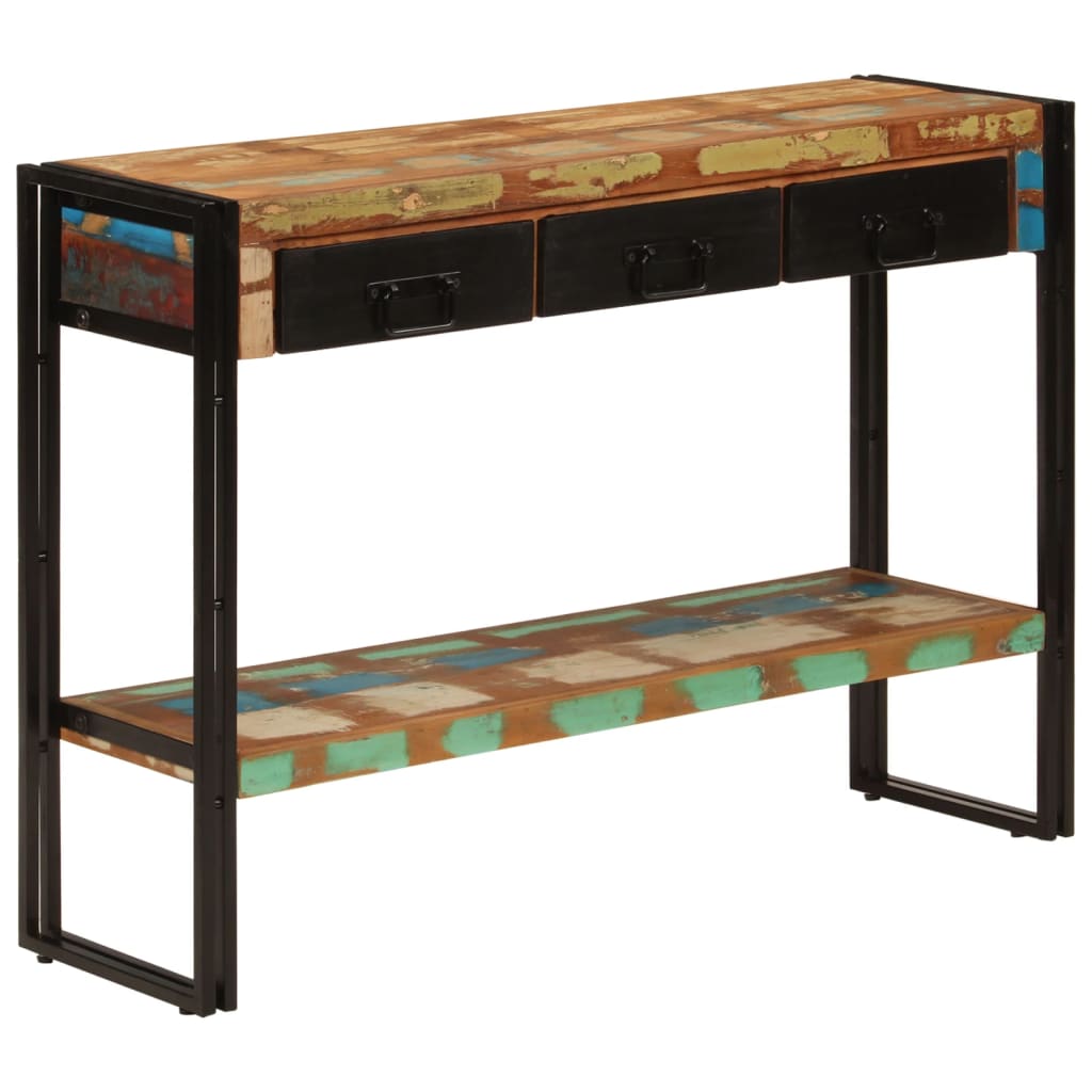 vidaXL Stolik konsolowy, 110x30x76 cm, lite drewno z odzysku