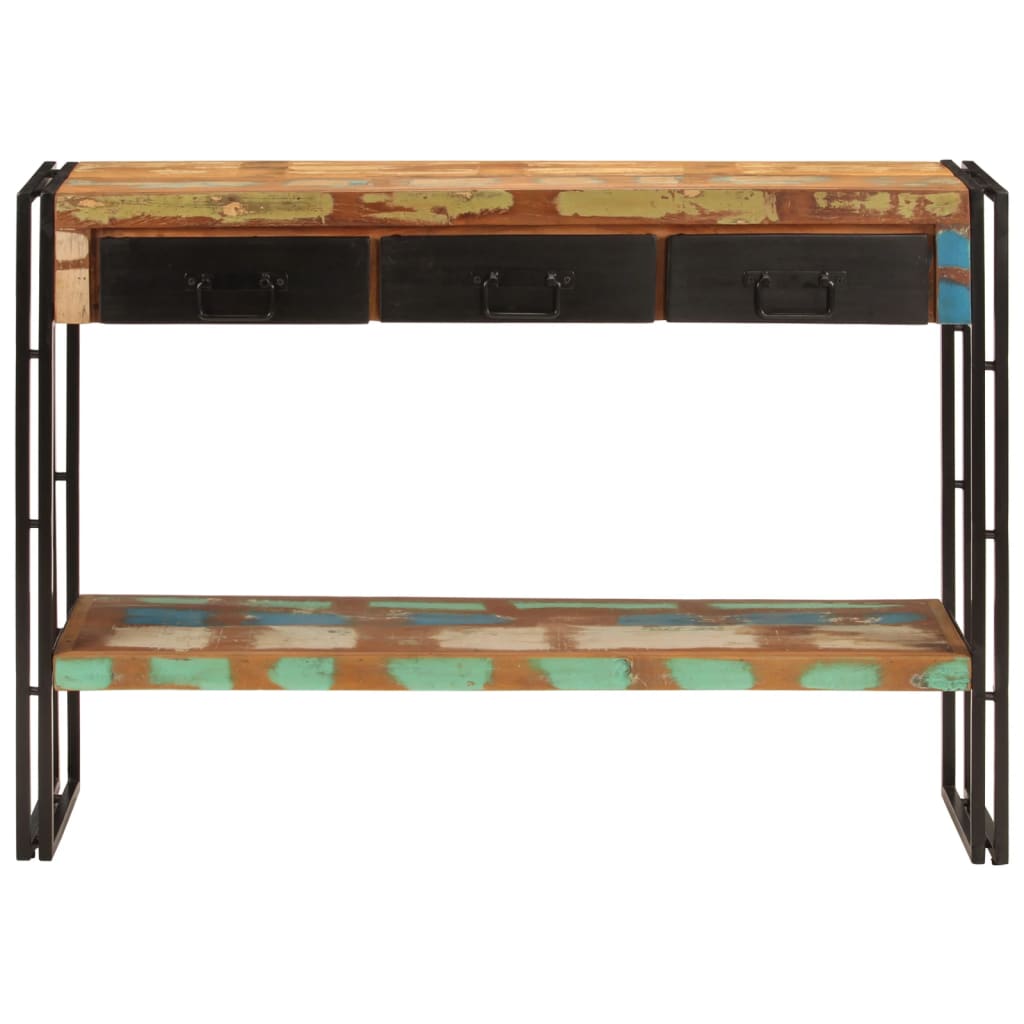 vidaXL Stolik konsolowy, 110x30x76 cm, lite drewno z odzysku