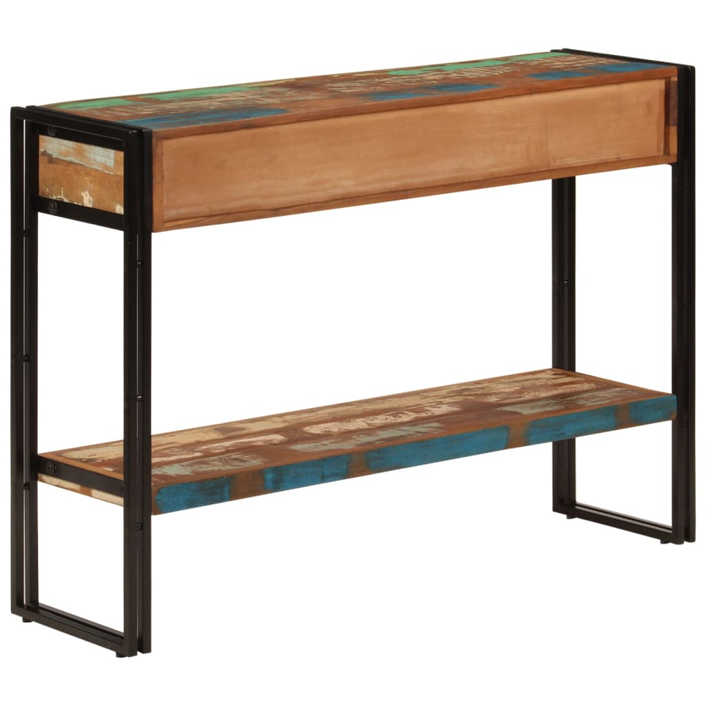 vidaXL Stolik konsolowy, 110x30x76 cm, lite drewno z odzysku