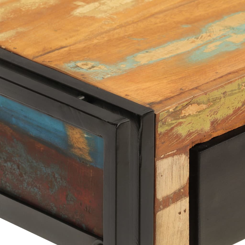vidaXL Stolik konsolowy, 110x30x76 cm, lite drewno z odzysku