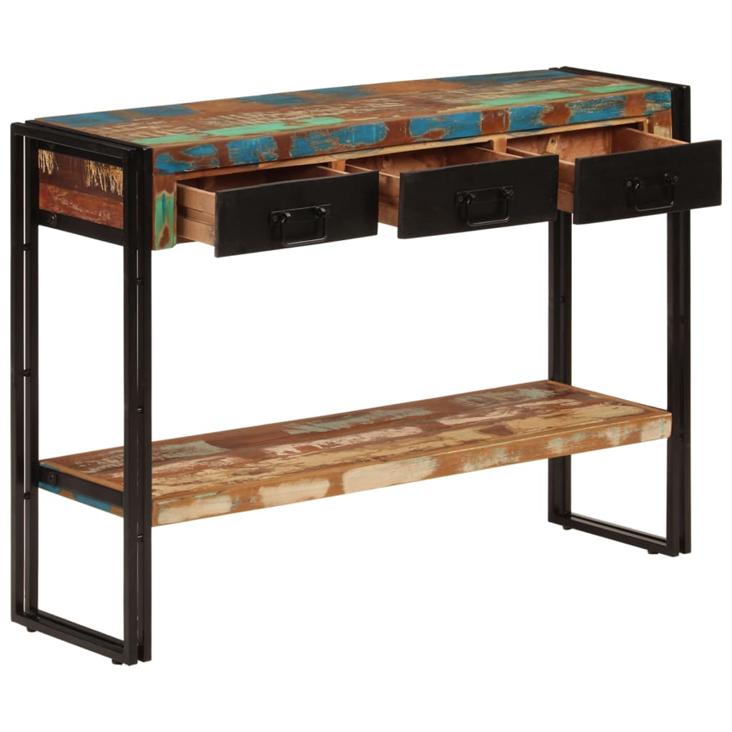 vidaXL Stolik konsolowy, 110x30x76 cm, lite drewno z odzysku
