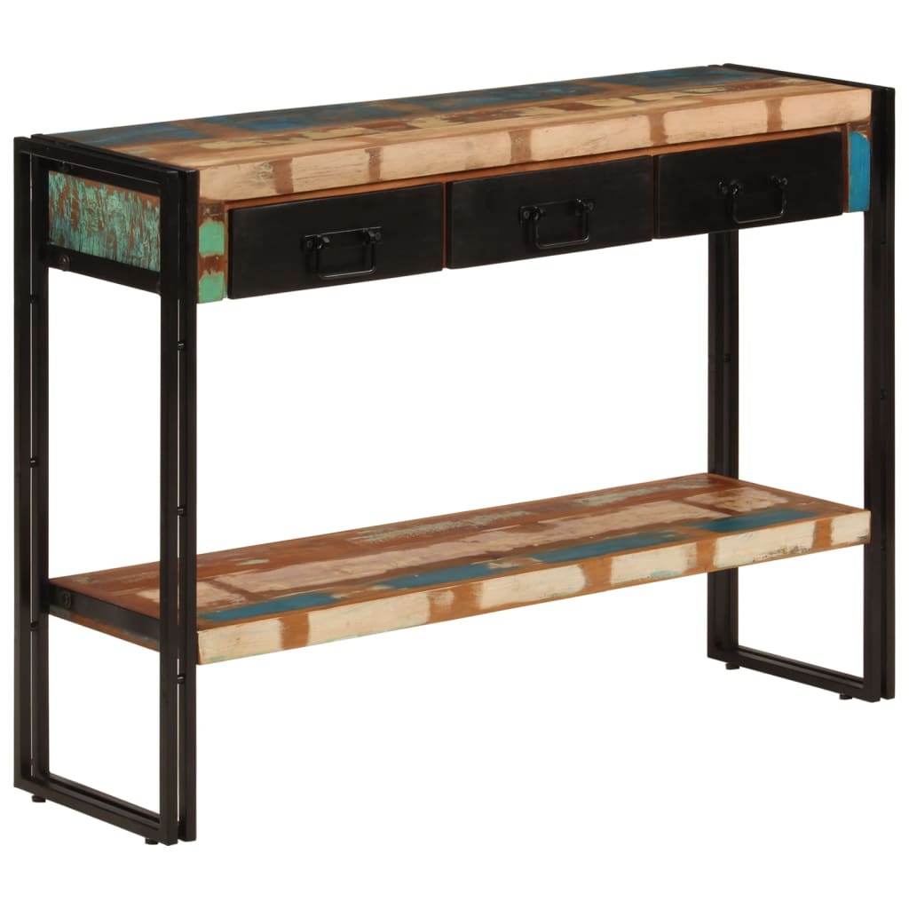 vidaXL Stolik konsolowy, 110x30x76 cm, lite drewno z odzysku