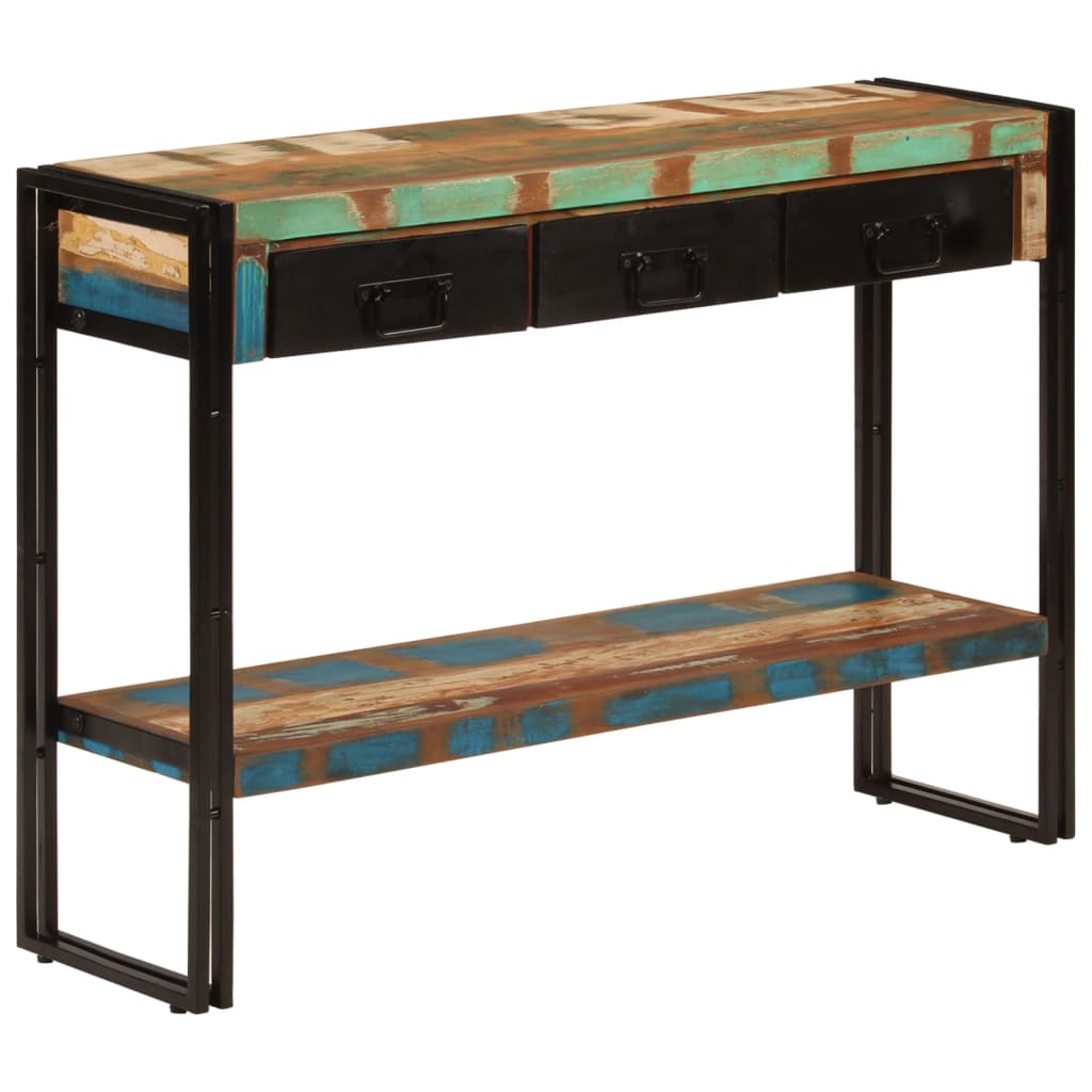 vidaXL Stolik konsolowy, 110x30x76 cm, lite drewno z odzysku