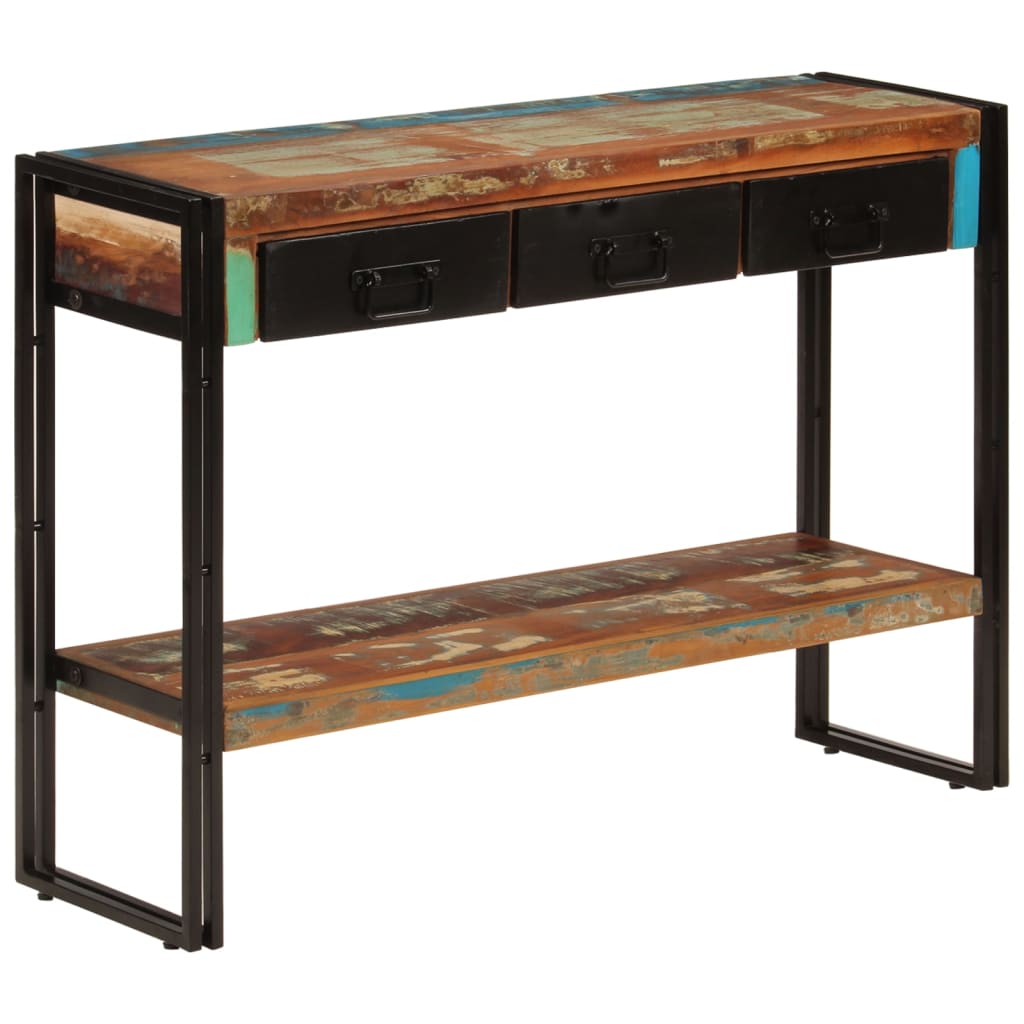 vidaXL Stolik konsolowy, 110x30x76 cm, lite drewno z odzysku