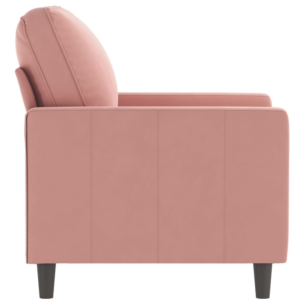 vidaXL Fotel, różowy, 60 cm, obity aksamitem