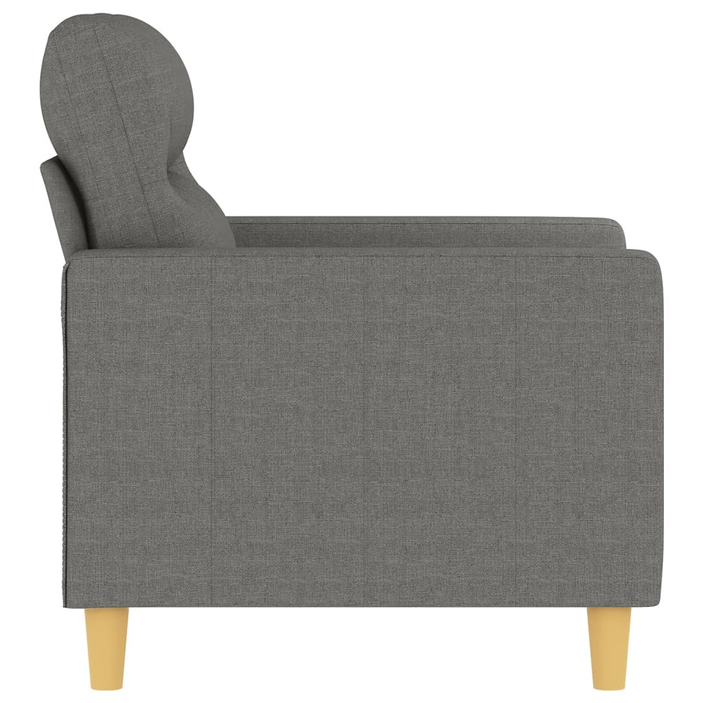 vidaXL Fotel, ciemnoszary, 60 cm, obity tkaniną